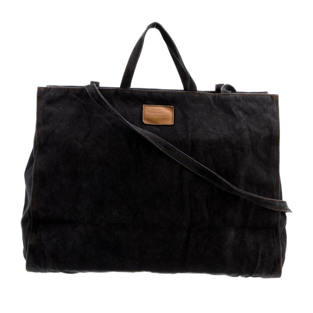 Telfar - Large Denim Shopper Tote Bag - Black - HTF - Picture 2 of 7